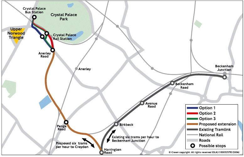 Map of Crystal Palace Extension